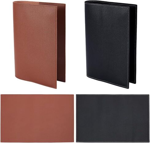WEBEEDY 4 Pcs Leather Journal Cover Fit for A5 Journals Hardcover Sketchbook,Refillable Leather Handmade Notebook Cover Vintage Book Protector Book Lovers Gifts,5.8x8.3 Inch/15x21cm(Black & Brown) in Saudi Arabia