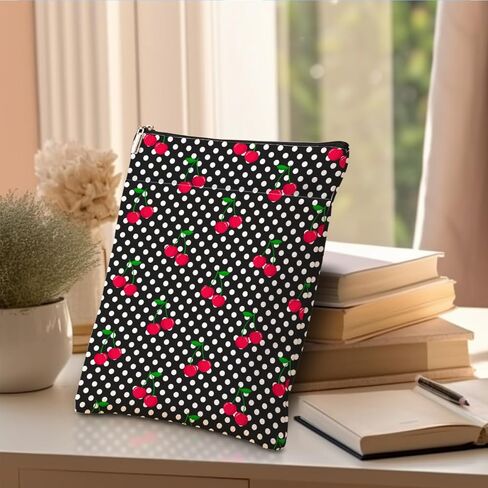 هدايا عشاق الكتب على شكل كعكة الكرز الوردي، غلاف الكتاب، أغلفة الكتب للكتب الورقية مع جيب أمامي بسحاب، ملحقات الكتب هدايا ديكور الكرز للنساء الصديقات، التخرج في عيد الميلاد in Saudi Arabia