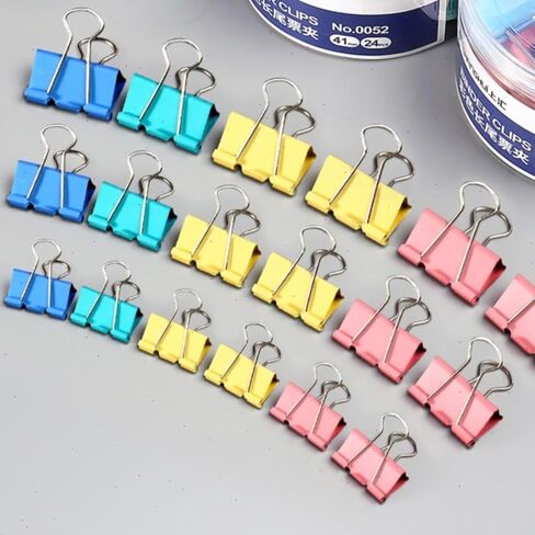60-Pack Mini Binder Clips – Sturdy Metal Paper Clips with Stainless Steel Handle, Arc Corner Design, Ideal for Home, School & Office (Multicolor) in Saudi Arabia