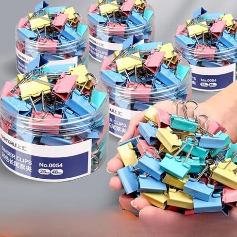 60-Pack Mini Binder Clips – Sturdy Metal Paper Clips with Stainless Steel Handle, Arc Corner Design, Ideal for Home, School & Office (Multicolor) in Saudi Arabia