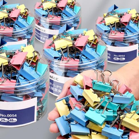 60-Pack Mini Binder Clips – Sturdy Metal Paper Clips with Stainless Steel Handle, Arc Corner Design, Ideal for Home, School & Office (Multicolor) in Saudi Arabia