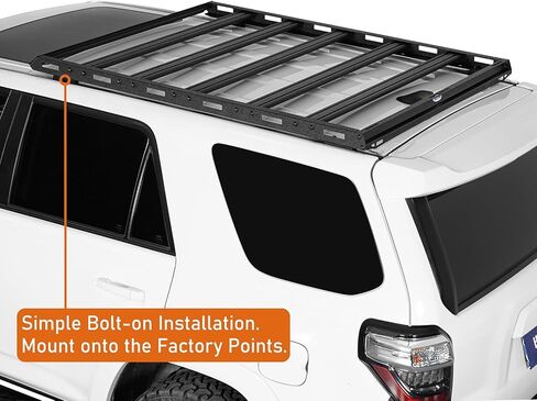 Hooke Road 4Runner 3/4-Length Roof Rack Aluminum Cross Bars Cargo Carrier Basket for 2010-2024 Toyota 4Runner 5th Gen - Overland Luggage Storage Shelf in Saudi Arabia