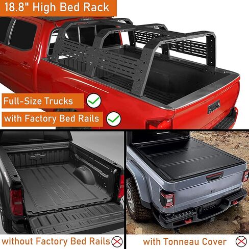 Hooke Road 18.8" High Overland Bed Rack for Full-Size Trucks w/Bed Rails - Compatible with Toyota 07-23 Tundra & 05-25 Tacoma 6' Bed in Saudi Arabia