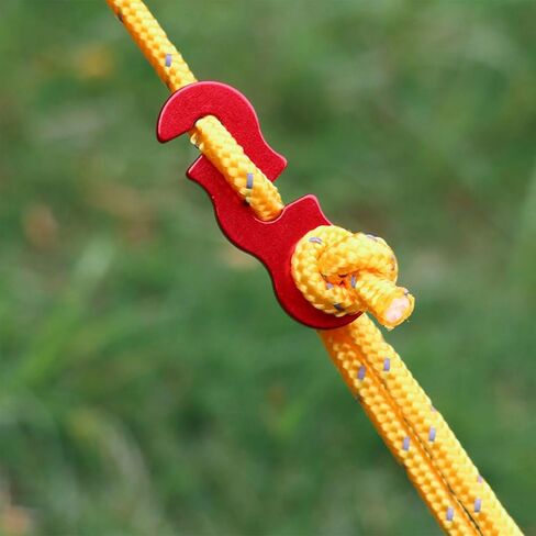 10 Pcs Tent Rope Buckle Fastener Tensioner 3 Hole Rope Tensioner Aluminum Alloy Guyline Cord Adjuster Aluminum Alloy Guyline Cord Adjuster Camping Accessories in Saudi Arabia