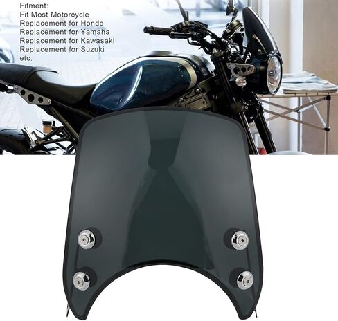 Motorcycle Headlight Fairing Cover, Retro Motorcycle Windshield PC Wind Deflector Universal for 5-7in Headlight Motorbike Part in Saudi Arabia