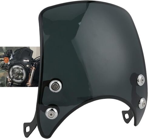 Motorcycle Headlight Fairing Cover, Retro Motorcycle Windshield PC Wind Deflector Universal for 5-7in Headlight Motorbike Part in Saudi Arabia