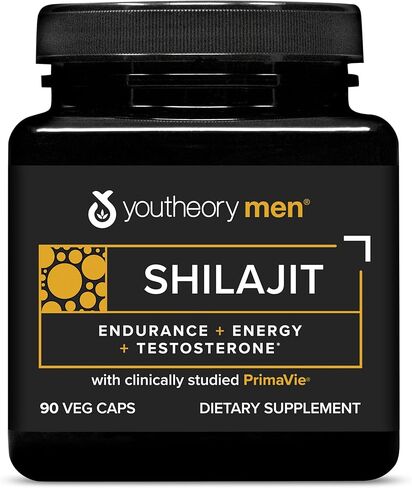 Youtheory Mens Shilajit Advanced، أسود، طعام الهيمالايا النقي الفائق، 60 كبسولة in Kuwait