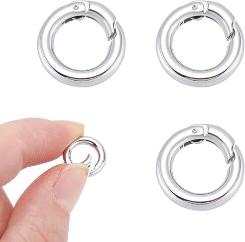 UNICRAFTALE 3Pcs 20.5mm 7 Gauge Spring Gate Rings 201 Stainless Steel Snap Clasps Round Carabiner Clips Snap Hooks Spring Keyring Buckle Clasps for Bag Purse Shoulder Strap Key Chains in Kuwait
