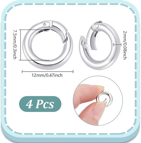 UNICRAFTALE 3Pcs 20.5mm 7 Gauge Spring Gate Rings 201 Stainless Steel Snap Clasps Round Carabiner Clips Snap Hooks Spring Keyring Buckle Clasps for Bag Purse Shoulder Strap Key Chains in Kuwait
