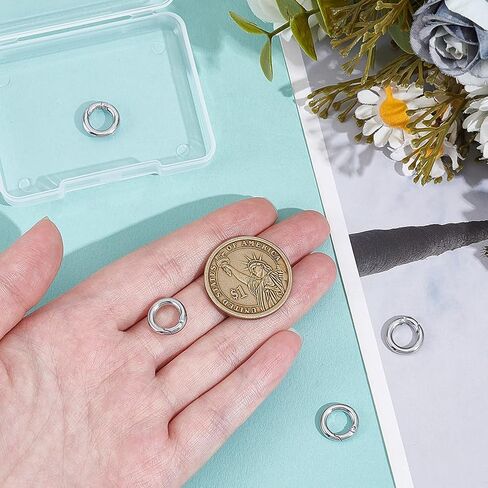 UNICRAFTALE 3Pcs 20.5mm 7 Gauge Spring Gate Rings 201 Stainless Steel Snap Clasps Round Carabiner Clips Snap Hooks Spring Keyring Buckle Clasps for Bag Purse Shoulder Strap Key Chains in Kuwait