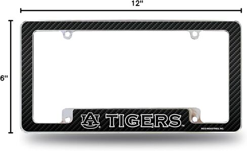Rico Industries NCAA Wyoming Cowboys Carbon Fiber 12" x 6" Chrome All Over Automotive License Plate Frame for Car/Truck/SUV in Kuwait