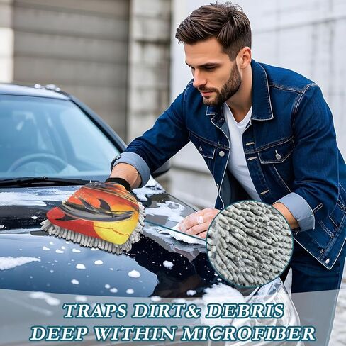 AIXIWAWA Sunset Dolphin Print Car Wash Mitt Washing Glove Scratch Free Water Absorbent 2 Pack Medium in Saudi Arabia