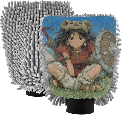 AIXIWAWA Little Warrior Tribal Print Car Wash Mitt Washing Glove Scratch Free Water Absorbent 2 Pack Medium in Saudi Arabia
