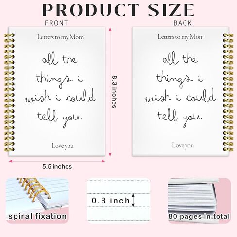 BRRNYOI Memorial Gifts for Loss of Mom Grief Journal 5.5x8.3, Letters to My Mom in Heaven Journal, Remembrance Sympathy Bereavement Gifts for Loss of Mother, In Loving Memory Hardcover Spiral Notebook in Saudi Arabia