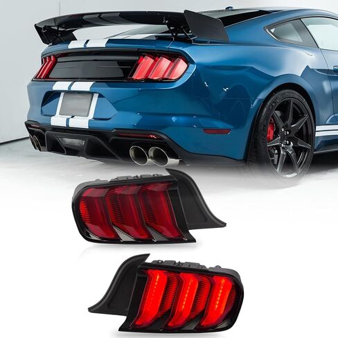 LED Tail Light Assembly Compatible with 2015-2020 Ford Mustang Replacement with Dynamic Running Turn Light Design,1 Pair (Clear Lens) in Saudi Arabia