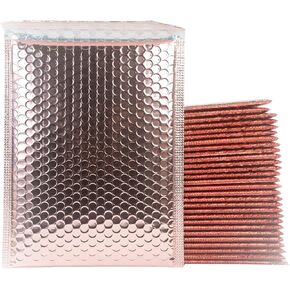 50-Pack 8x10'' Rose Gold Metallic Bubble Mailers, Self-Seal Bubble Envelope Mailer, Waterproof Tear-Resistant Thickened Packaging Bags, Opaque Padded Shipping Envelopes (50 Pcak - 8x10'') in Saudi Arabia