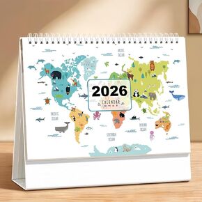 KYMY 2026 Desk Calendar, Chinese English Bilingual Monthly Planner 10" x 8.5", Standing Flip Desktop Calendar from Nov 2025 to Dec 2026 with Gift Bag, Notes & To-Dos, Yearly Overview for Home Office in Saudi Arabia