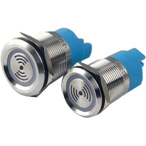 Buzzer 16mm19mm22mm Metal Buzzer 12V Active Passive Long Sound red Light Equipment Alarm(16mm 12-24vlongring) in Saudi Arabia