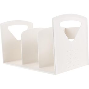 Toyvian Simple Three Lattice Bookshelf for Desk Large Size Book Rack Smooth Surface White Office Bookshelf Portable in Saudi Arabia