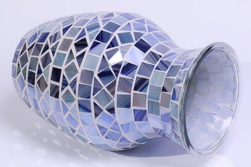 مزهرية زجاجية من الفسيفساء الذهبية مقاس 8 بوصات، مزهرية زهور مزخرفة، ديكور المنزل الحديث مزهرية فسيفساء متوسطة الحجم لغرفة النوم وغرفة المعيشة والمطبخ والمكتب والزفاف، هدية مزهرية زجاجية فسيفساء فريدة من نوعها in Kuwait