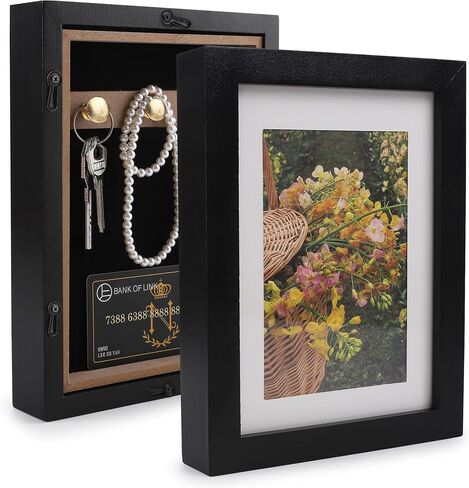 Diversion Safe 6.5"x8.5" Picture Frame Safe with Secret Compartment for Valuables, Hidden Storage Picture Frame with Hooks, Wall-Mounted Secret Storage Box for Bedrooms, Living Rooms, and Offices in Saudi Arabia