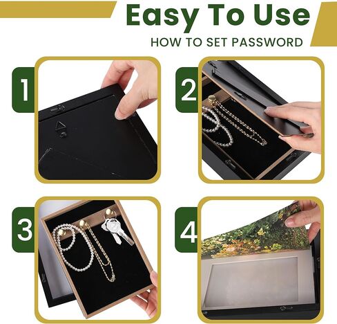 Diversion Safe 6.5"x8.5" Picture Frame Safe with Secret Compartment for Valuables, Hidden Storage Picture Frame with Hooks, Wall-Mounted Secret Storage Box for Bedrooms, Living Rooms, and Offices in Saudi Arabia