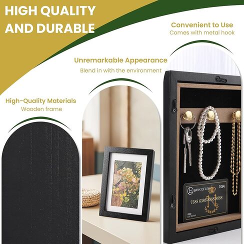 Diversion Safe 6.5"x8.5" Picture Frame Safe with Secret Compartment for Valuables, Hidden Storage Picture Frame with Hooks, Wall-Mounted Secret Storage Box for Bedrooms, Living Rooms, and Offices in Saudi Arabia