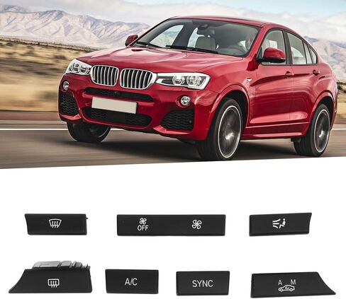 Dash AC Button, 7PCS/Set Car Dashboard Air Conditioner Ventilation Control Button Replacement for X3 X4 F25 F26 2013?2018 in Saudi Arabia