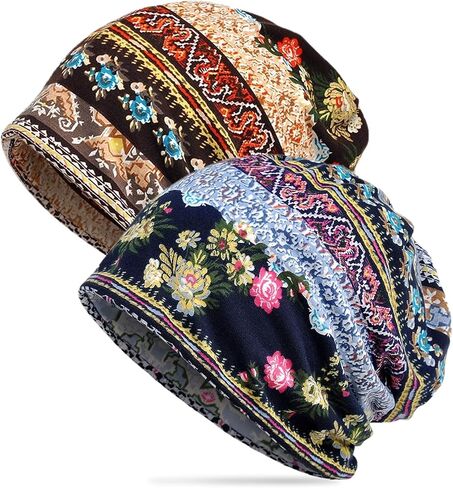 Women's Summer Beanie for Men Hat Boho Hats Adult Dwarf Hats Chemo Cap Cancer Headwear Caps Baggy Skull Sleep Cap Nightcap in Kuwait