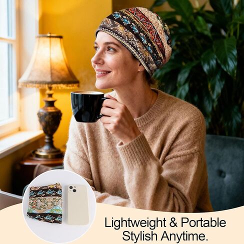 Women's Summer Beanie for Men Hat Boho Hats Adult Dwarf Hats Chemo Cap Cancer Headwear Caps Baggy Skull Sleep Cap Nightcap in Kuwait