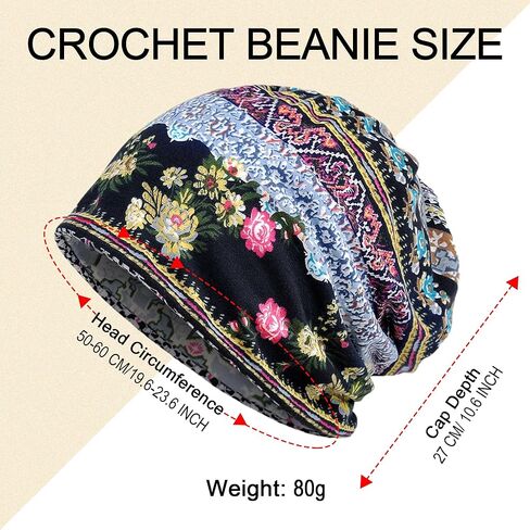 Women's Summer Beanie for Men Hat Boho Hats Adult Dwarf Hats Chemo Cap Cancer Headwear Caps Baggy Skull Sleep Cap Nightcap in Kuwait