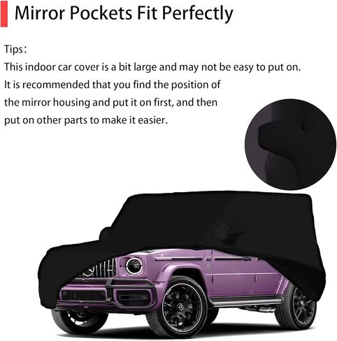 غطاء تخزين السيارة الداخلي المقاوم للغبار متوافق مع ملحقات Mercedes-Benz Wagon G-Class AMG 2009-2025 لحماية معرض السيارات تحت الأرض (G500 G350 G63 AMG) (أسود) in Saudi Arabia