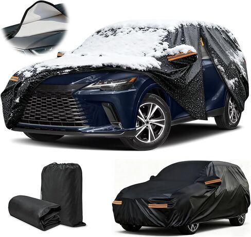 غطاء سيارة لكزس RX350/350 F Sport/350L/450h/RX 450hL/450h F Sport/350h/450h+، غطاء سميك لسيارة Lexus 2010-2015، غطاء سيارة الدفع الرباعي للحماية من أشعة الشمس والبرد الثلجي، غطاء خارجي للشتاء وسحاب للباب in Saudi Arabia