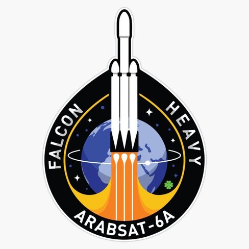 MAGNET Space X Mission Patch - Falcon Heavy Arabsat-6A Magnetic Vinyl Sticker Decal Magnet 5" in Saudi Arabia