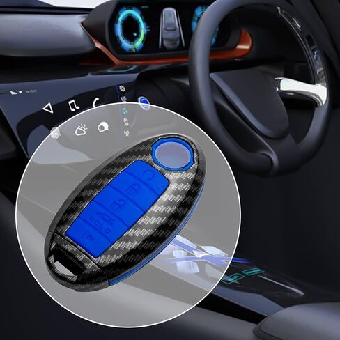 Compatible with Nissan Altima Maxima 5 Buttons Key Fob Cover，Premium Soft TPU Smart Key Fob Case Compatible with Infiniti JX35 Q50 Q60 QX56 QX60 QX79(Black) in Saudi Arabia