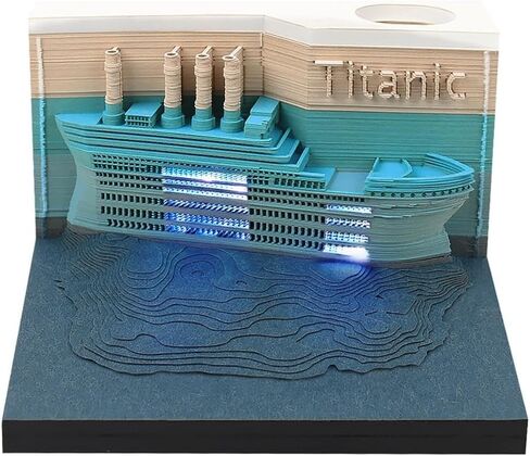 Time Piece Calendar, 2026 Desk Calendar With LED Light, 3D Tear-away Paper Carving Art Memo Pad Notepad Gift For Christmas Housewarming Desktop Decoration(With Calendar, Without Light) in Saudi Arabia