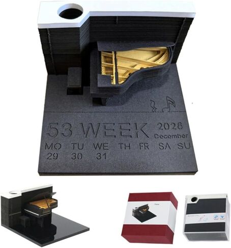 Time Piece Calendar, 2026 Desk Calendar With LED Light, 3D Tear-away Paper Carving Art Memo Pad Notepad Gift For Christmas Housewarming Desktop Decoration(With Calendar, Without Light) in Saudi Arabia
