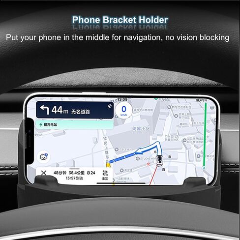 حامل النظارات الشمسية على شكل عجلة القيادة من السيليكون متوافق مع طراز Tesla Model Y Juniper 2025، حامل حامل هاتف لوحة القيادة، علبة لوحة العدادات، صندوق النظارات الشمسية، حامل الهاتف لطراز Tesla Y Refresh in Kuwait