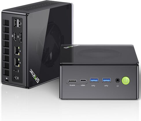 GMKtec Gaming Mini PC, AMD Ryzen 7 8845HS, Windows 11 Pro, 64GB DDR5 RAM (32GBx2), 1TB PCIe 4.0 SSD, Dual 2.5Gbps LAN, USB4.0, HDMI, DisplayPort,USB-C,WiFi 6E,Bluetooth5.2,High-Performance Computer K8 in Saudi Arabia