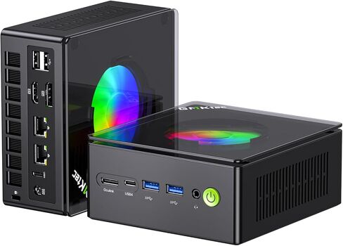 GMKtec Gaming Mini PC, AMD Ryzen 7 8845HS, Windows 11 Pro, 64GB DDR5 RAM (32GBx2), 1TB PCIe 4.0 SSD, Dual 2.5Gbps LAN, USB4.0, HDMI, DisplayPort,USB-C,WiFi 6E,Bluetooth5.2,High-Performance Computer K8 in Kuwait