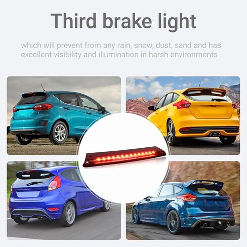3rd Third Brake Light High Mount Brake Light Lamp Compatible With 2012-2018 Ford Focus Hatchback ，2011-2018 Ford Fiesta, Replacement 8A6Z-13A613-F BE8Z-13A613-A CV6Z-13A613-A in Kuwait