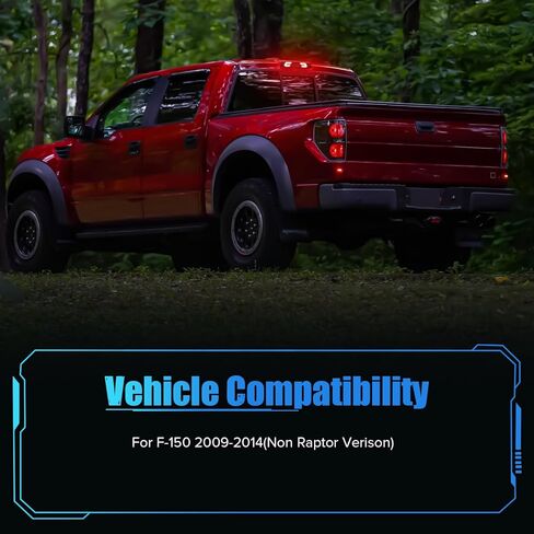 عدسة دخان LED ضوء الفرامل الثالث متوافق مع F150 2009-2014 مجموعة ضوء الفرامل الثالثة (غير لـ Raptor Verison) in Saudi Arabia