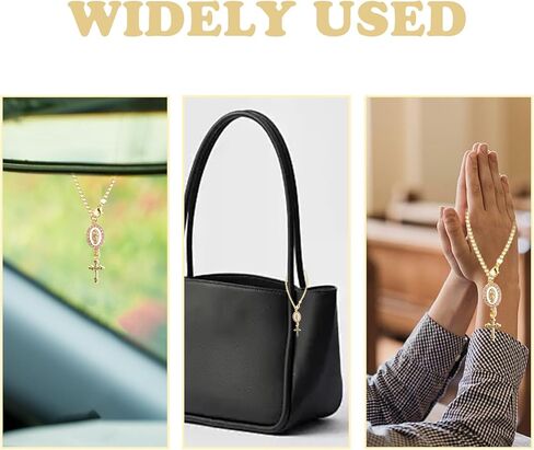 Steering Wheel Catholic Charm Accessories, Virgin Mary Hanging Pendant, Steering Wheel Accessory with Virgin Mary Charm and Cross, Catholic Car Decor for Men Women (White) in Saudi Arabia