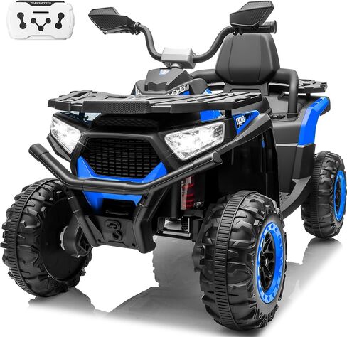 سيارة ركوب 24 فولت للأطفال مع جهاز تحكم عن بعد، 4X4 للأطفال ATV 4 عجلات مع محرك 800 واط، مركبة كهربائية رباعية تعمل بالبطارية مع منفذ للمشروبات، وسادات للركبة، زهرة هدية، تعليق زنبركي، بلوتوث in Kuwait