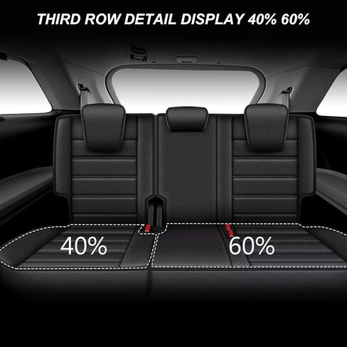 مجموعة كاملة من أغطية المقاعد تناسب Kia Sedona 2015-2021: 8 مقاعد مجموعة كاملة من أغطية مقاعد السيارات المصنوعة من الجلد الصناعي المقاوم للماء مع وسادة هوائية متوافقة (أسود، 3 صفوف 8 مقاعد) in Kuwait