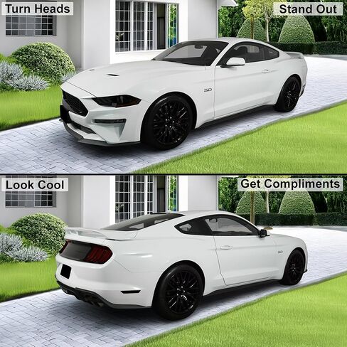 تصميمات BOGAR TECH DESIGNS الكاملة للمصابيح الأمامية والخلفية الخلفية مع أدوات متوافقة مع Ford Mustang GT/Ecoboost 2018-2023، دخان داكن in Saudi Arabia