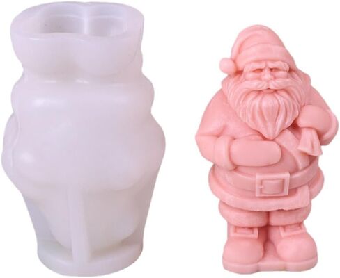 Christmas Candle Silicone Mold Reusable 3D Christmas Candle Mold Silicone Holiday Candle Molds Handmade Soap Candle Making Home Xmas Decorations Craft Supplies (Snowflakes Gnome) in Saudi Arabia
