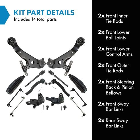 TRQ Front & Rear Steering & Suspension Kit Compatible with 2007-2009 Lexus ES350 2007-2011 Toyota Camry in Saudi Arabia