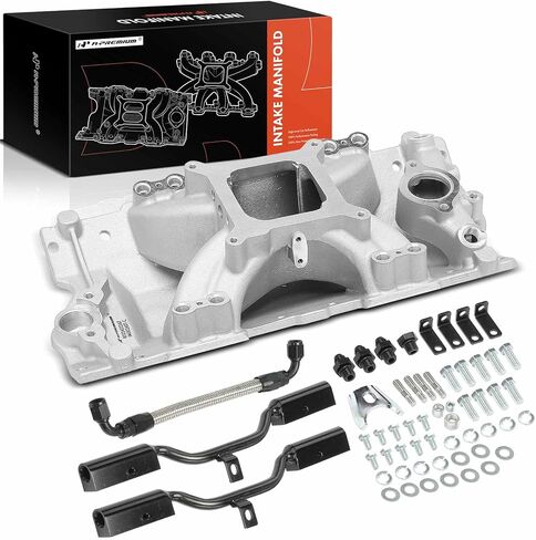A-Premium Aluminum Single Plane EFI Multi-port SBC 4150 Intake Manifold [W/Fuel Rail, Idle-2500-7500] Compatible with Chevy, GMC, Olds & More GMC Vehicles - C,G,K,R,V-Class, Regal, Truck & More in Saudi Arabia