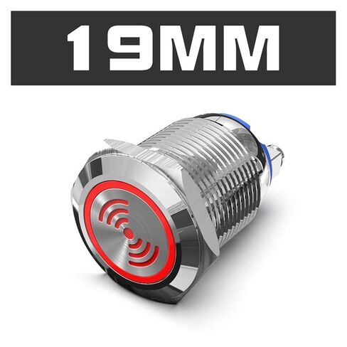Metal Buzzer Waterproof 24v12V Intermittent Continuous Intermittent Flashing with Light 16/19/22mm Sound and Light Alarm(19mmopening-12V) in Saudi Arabia